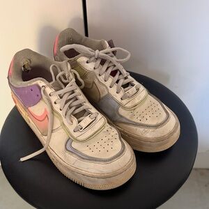 Beige and Yellow Sneakers with Swoosh